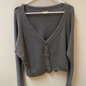 Purchased off Vici. Size small cardigan. Crop top fit.